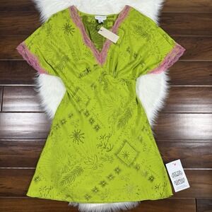 Never Fully Dressed Sz US 10 / UK 14 / EU 42 Green Pink Safari Thea Mini Dress